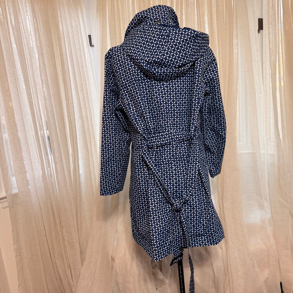 Lands' End Blue Patterned Mid-Length Jacket | Sz … - image 5